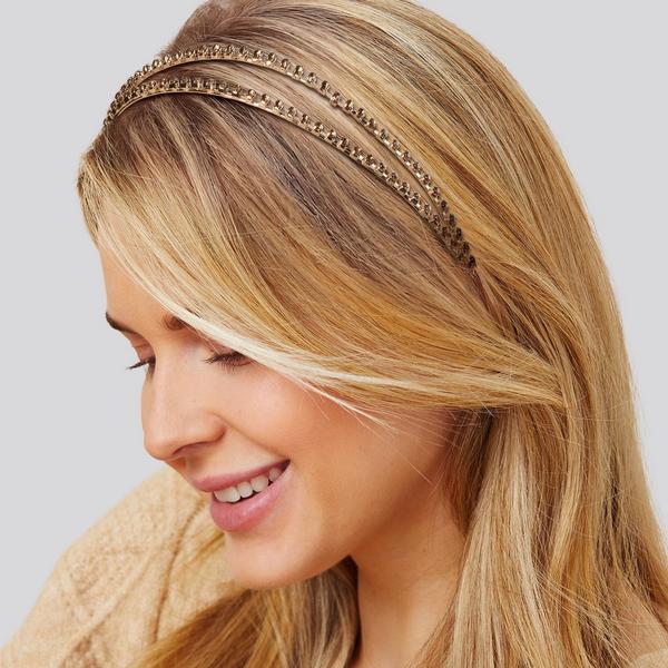 Conair Accessories Double-Strand Headband with Smoke Quartz Stones #5