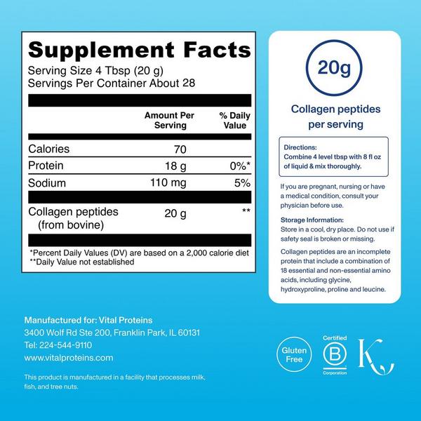 Vital Proteins Hydrolyzed Collagen Peptides Unflavored Powder #3