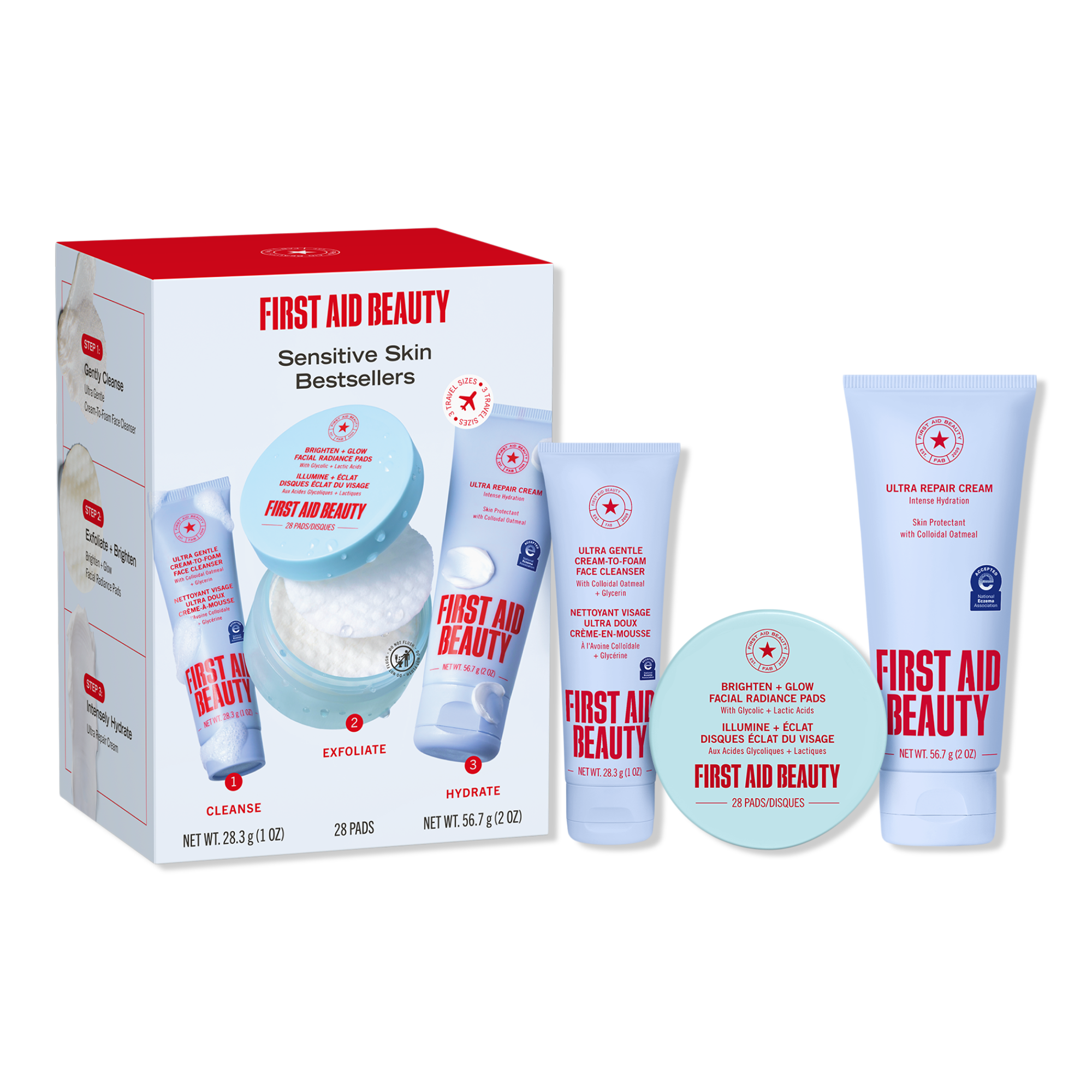 First Aid Beauty Sensitive Skin Bestsellers Travel Set #1