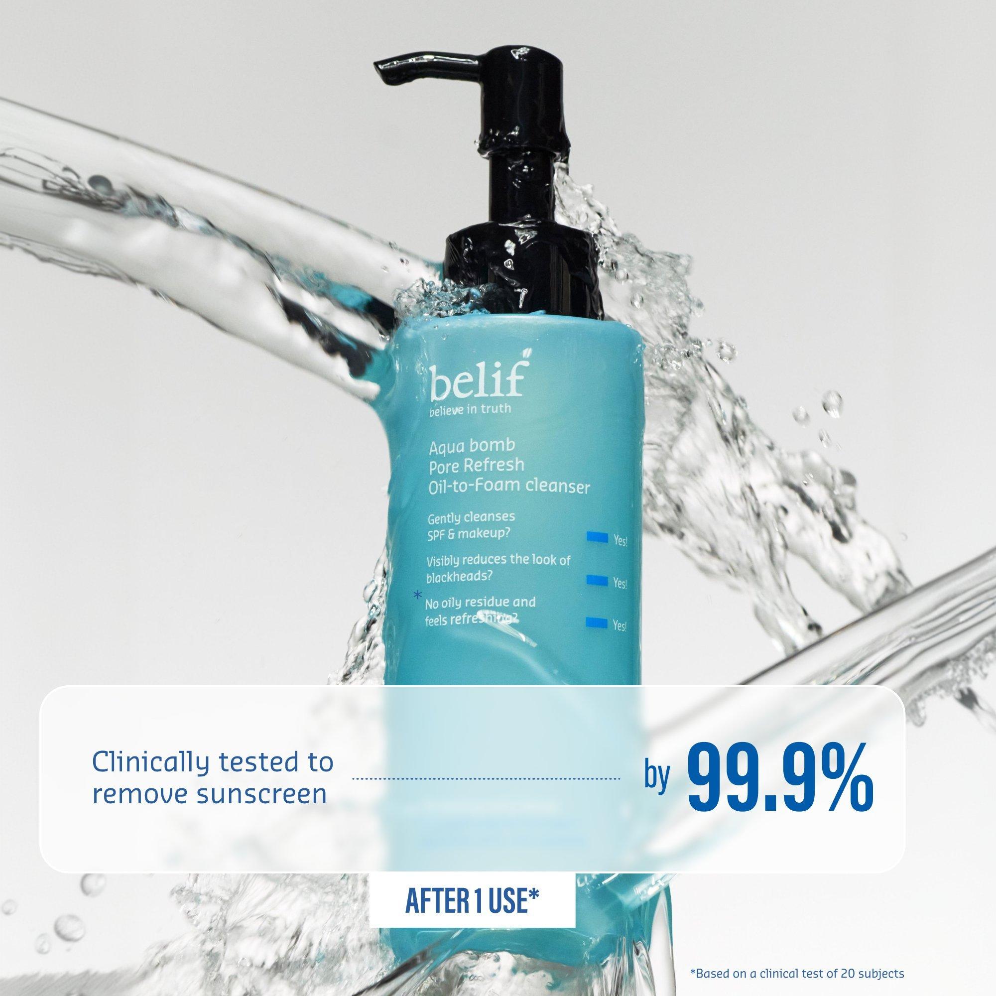 Очищающее средство belif Aqua Bomb Pore Refresh, масло-в-пену — фото 3