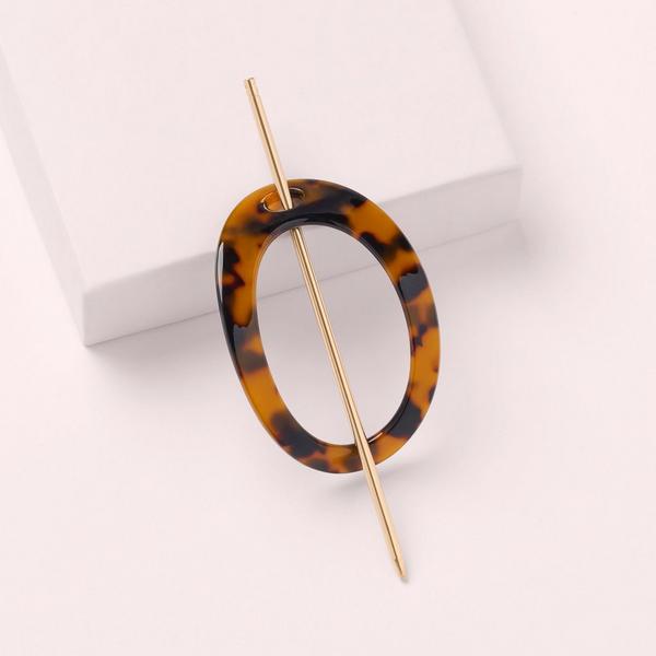 The Hair Edit Editorial Hoop & Pin Tortoise Barrette #3