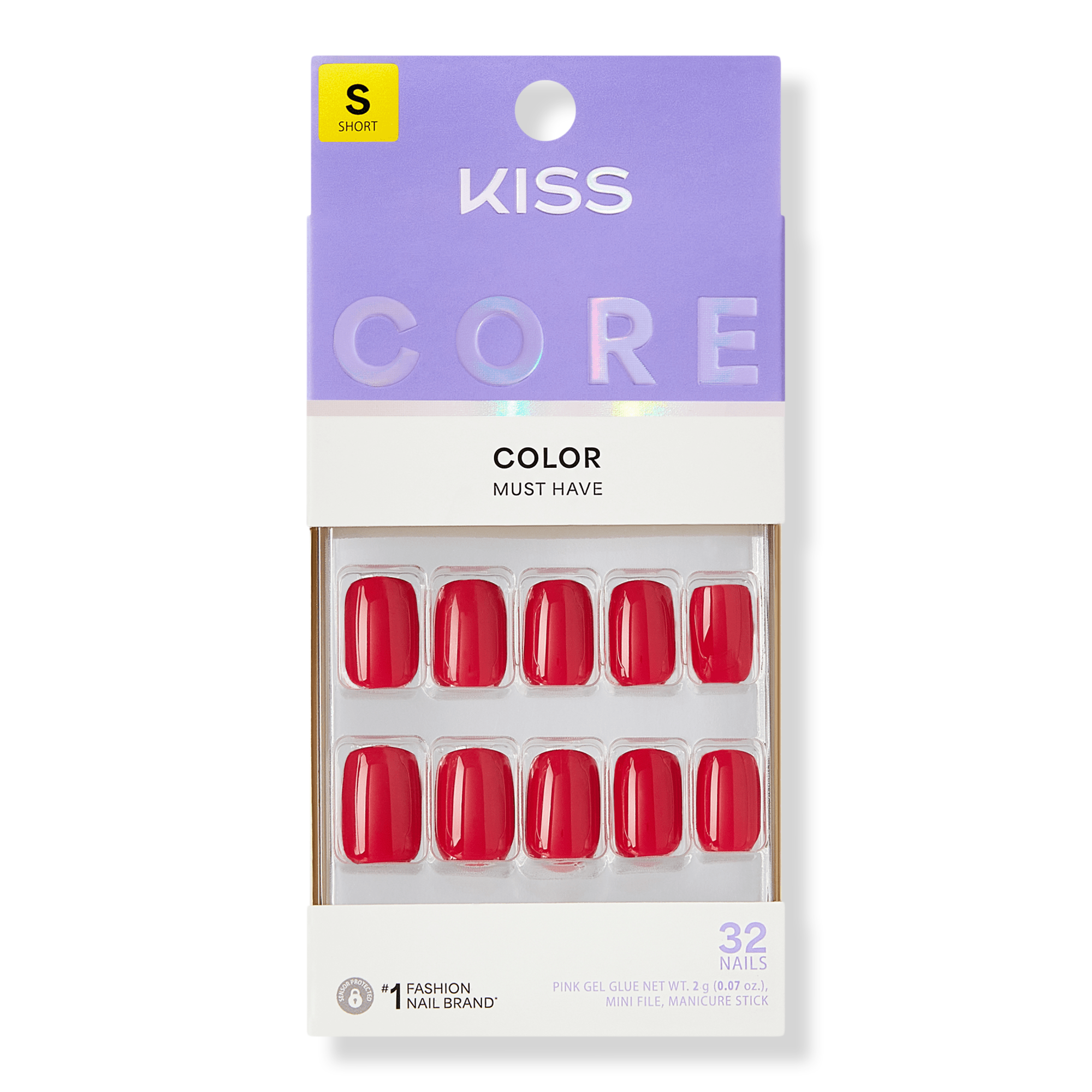 Kiss Core Color Short Squoval Press On Nails #1