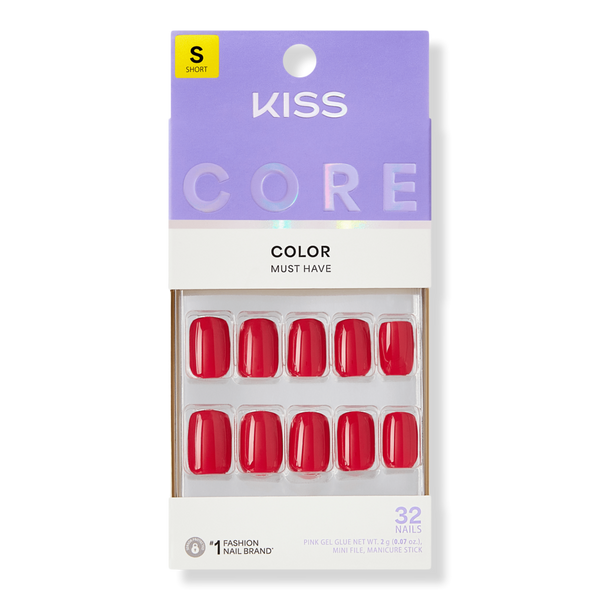 Kiss Core Color Short Squoval Press On Nails #1