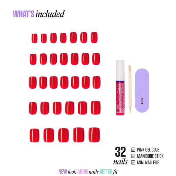 Kiss Core Color Short Squoval Press On Nails #2