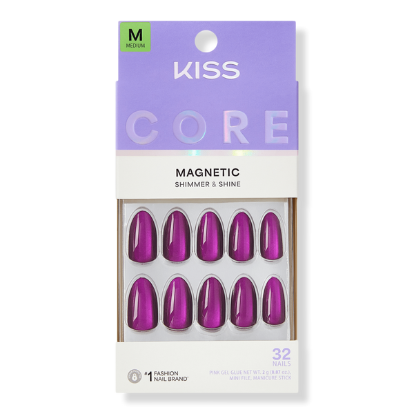 Kiss Core Magnetic Medium Almond Press On Nails #1