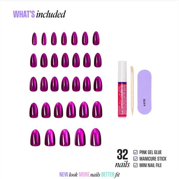 Kiss Core Magnetic Medium Almond Press On Nails #2