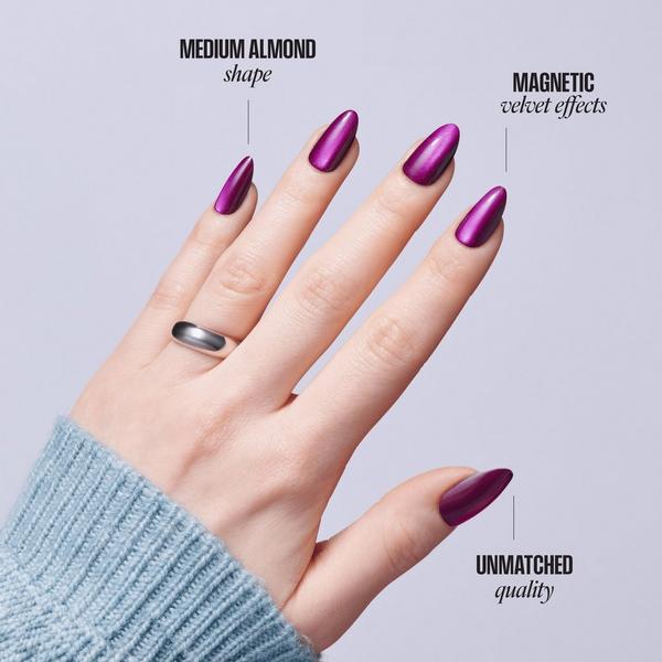 Kiss Core Magnetic Medium Almond Press On Nails #4
