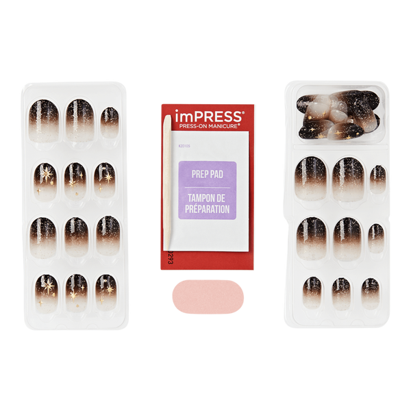 Kiss Impress Design Short Oval Press On Nails, Corporate Girl #2
