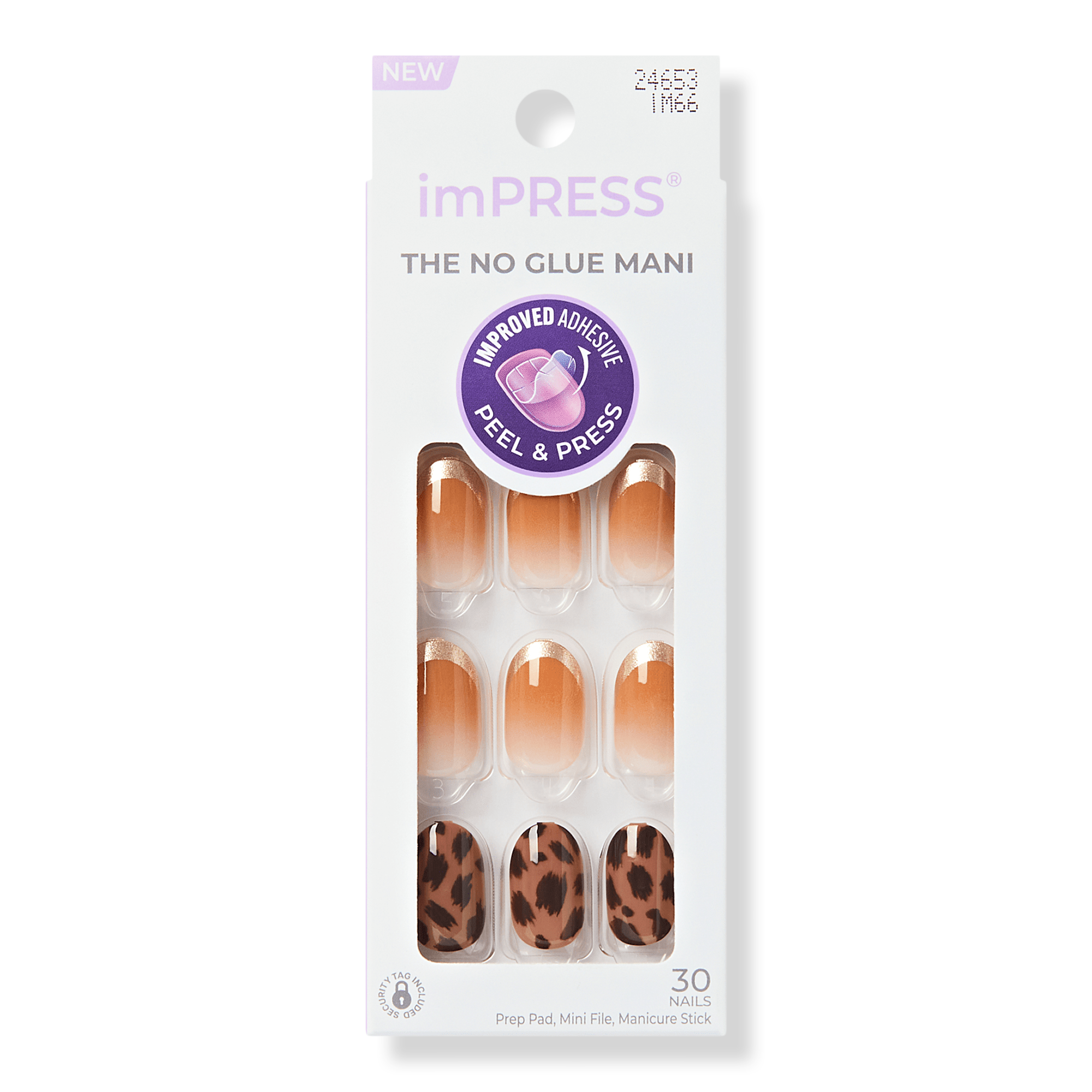 Kiss Impress French Design Short Oval Press On Nails #1