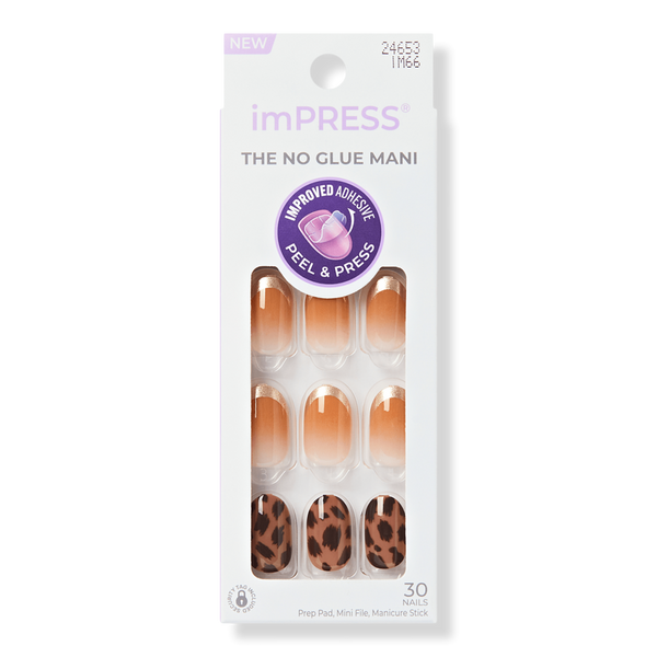 Kiss Impress French Design Short Oval Press On Nails #1