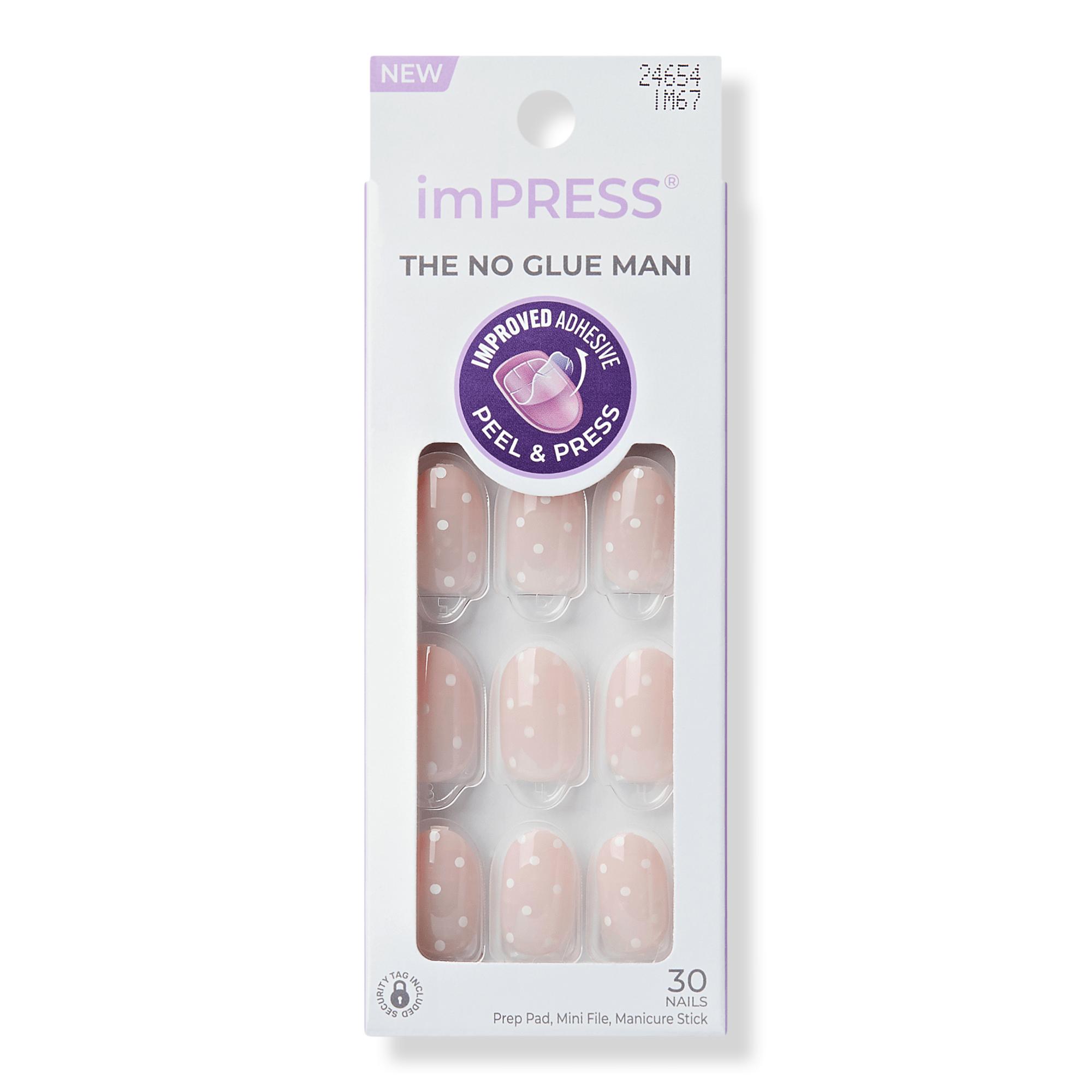 Kiss Impress Design Short Oval Press On Nails, Everice #1