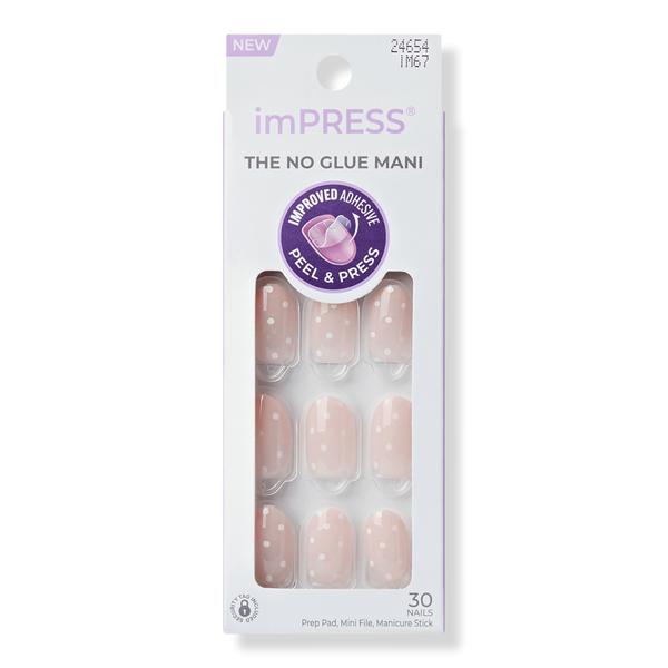Kiss Impress Design Short Oval Press On Nails, Everice #1