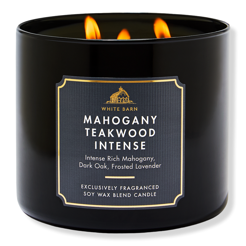 tobacco mahogany candle + 6 oz. Scented Soy Candle Cotton wicks Mahogany Teakwood Intense 3-Wick Candle