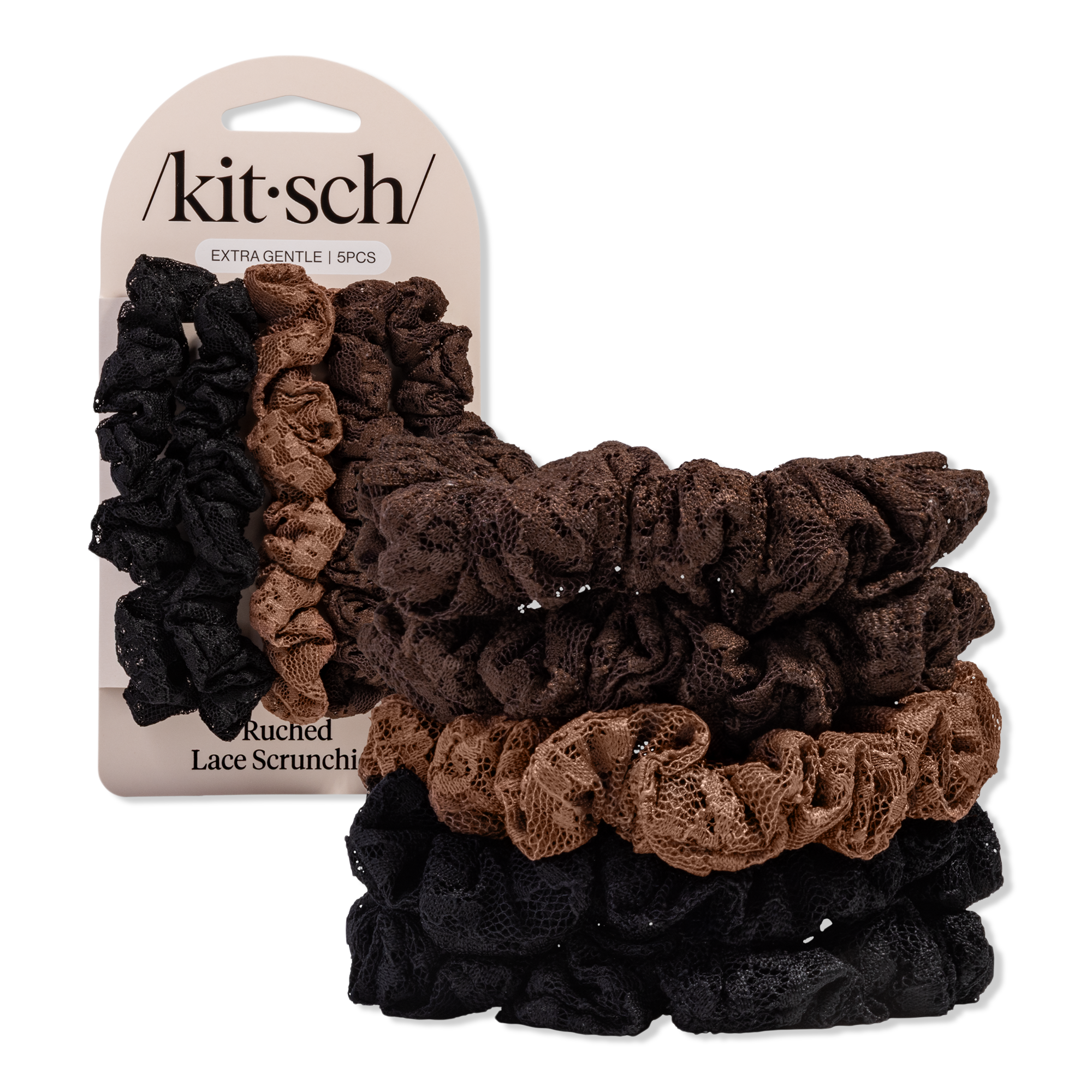 Kitsch Ruched Lace Scrunchies Set #1