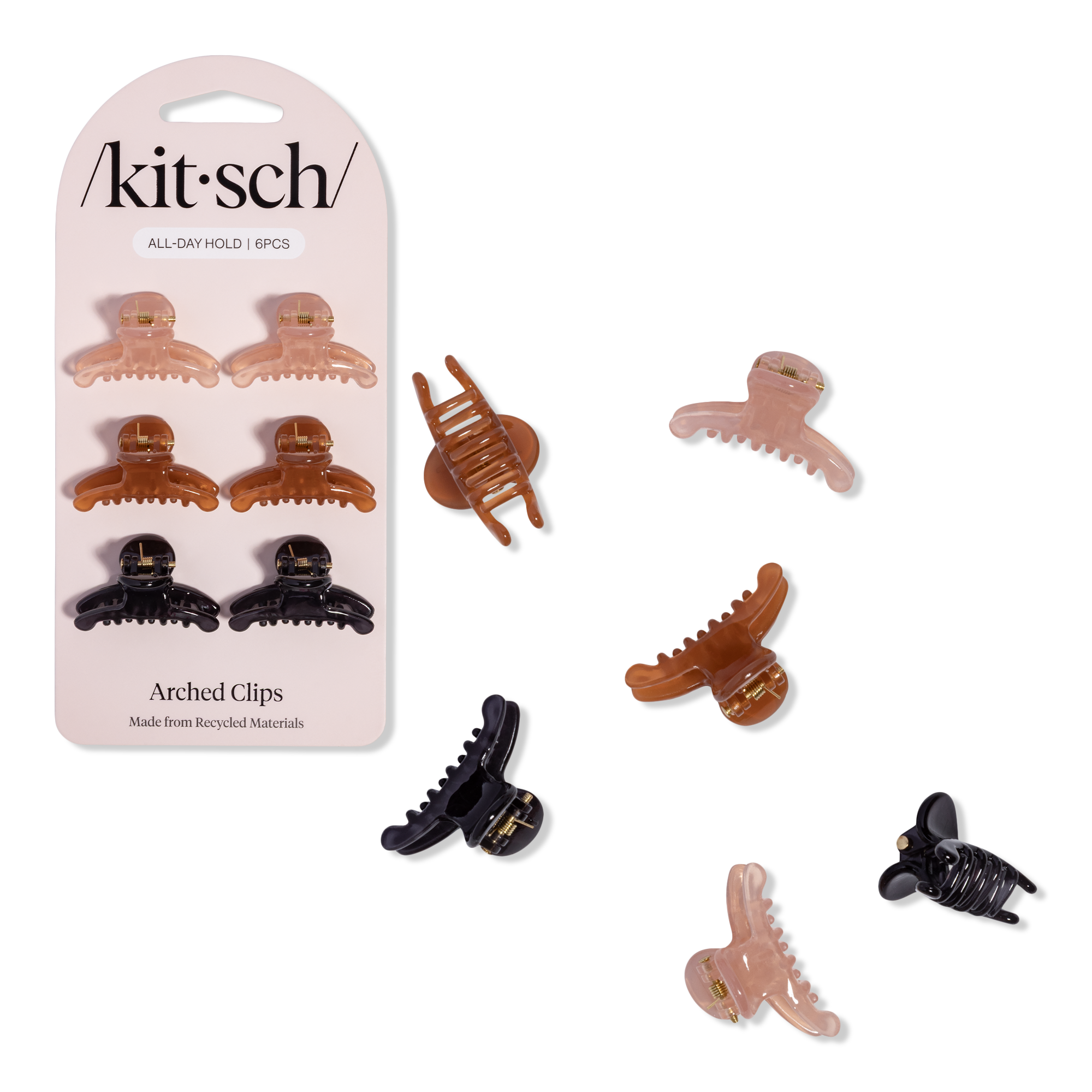 Kitsch Recycled Plastic Mini Arched Clips Set #1
