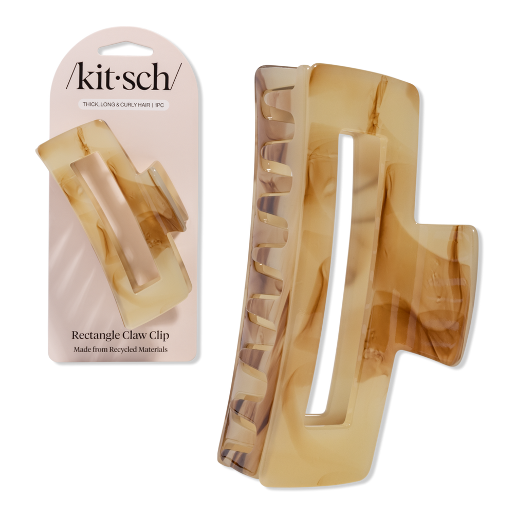 Kitsch Recycled Plastic Jumbo Open Shape Claw Clip - Chocolate Marble