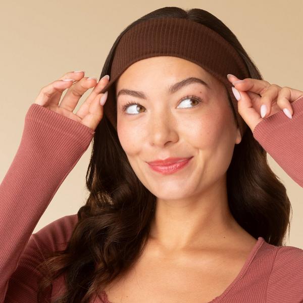 Kitsch Recycled Fabric Ribbed Elastic Headbands Set #4