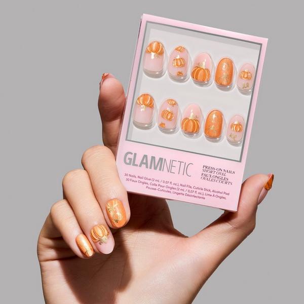 Glamnetic Golden Gourds Press-On Nails #4