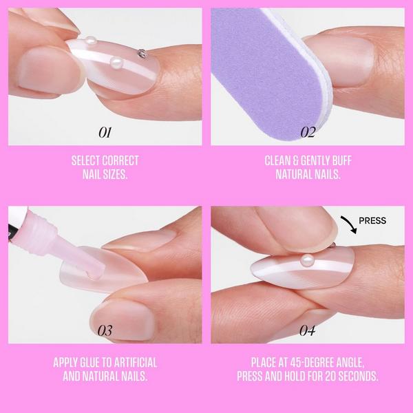 Kiss Glam Jeweled Medium Almond Press On Nails, Golden #6