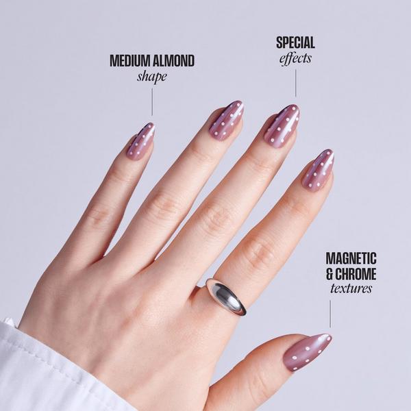 Kiss Glam Embellished Medium Almond Press On Nails, Velvet Noir #4