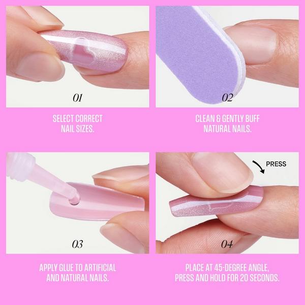 Kiss Glam Embellished Medium Almond Press On Nails, Famous #6