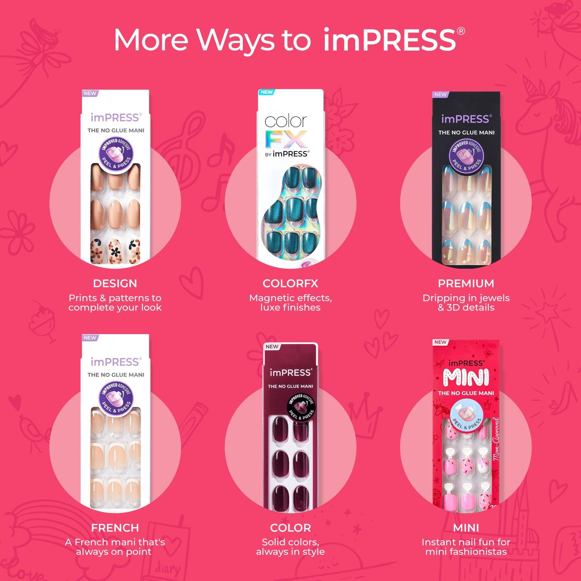 Детские накладные ногти Kiss Impress Mini, квадратно-овальная форма, Playground — фото 7