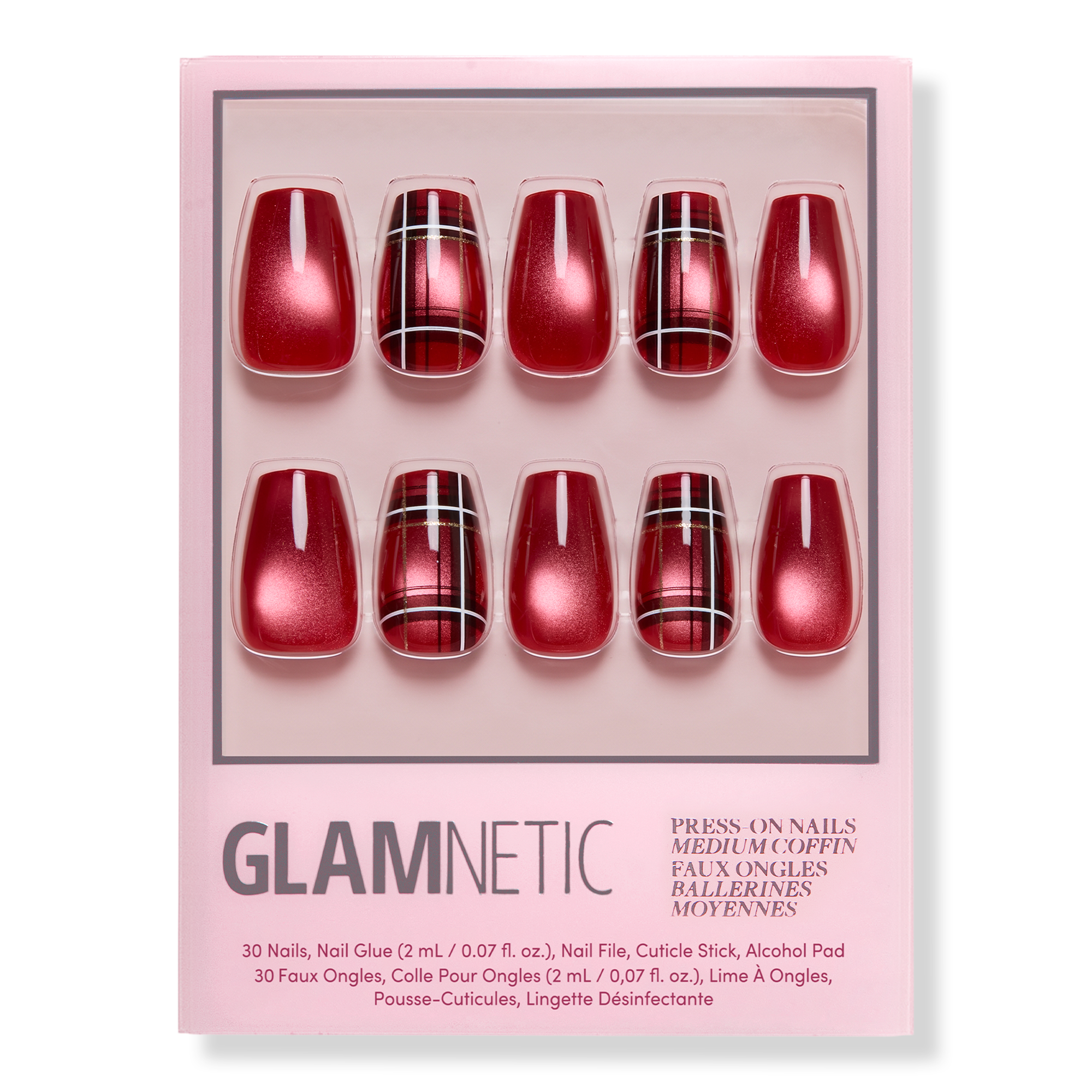 Накладные ногти Glamnetic Holiday Tartan