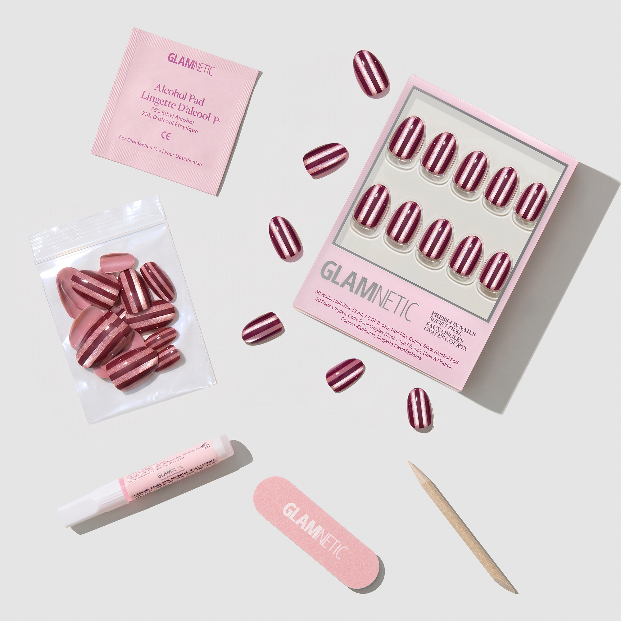 Накладные ногти на клейкой основе Glamnetic Sugar Stripes — фото 3