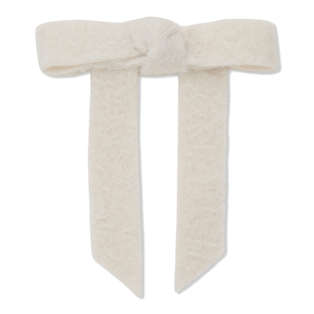 Lele Sadoughi Bardot Shearling Bow Barrette - Powder White