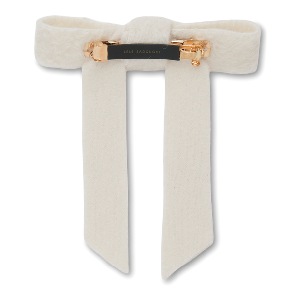 Lele Sadoughi Bardot Shearling Bow Barrette #2
