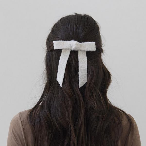 Lele Sadoughi Bardot Shearling Bow Barrette #3