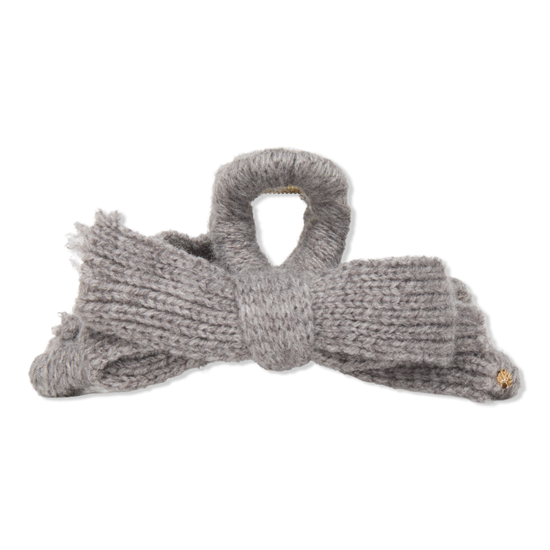 Lele Sadoughi - Heather Gray Cable Knit Bow Claw Clip | Ulta Beauty