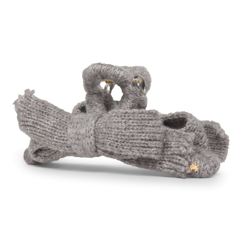 Lele Sadoughi - Heather Gray Cable Knit Bow Claw Clip | Ulta Beauty