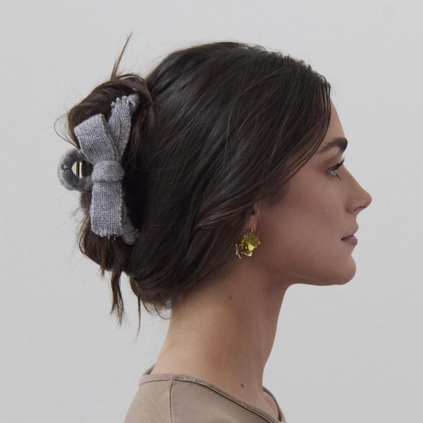 Lele Sadoughi Cable Knit Bow Claw Clip #3