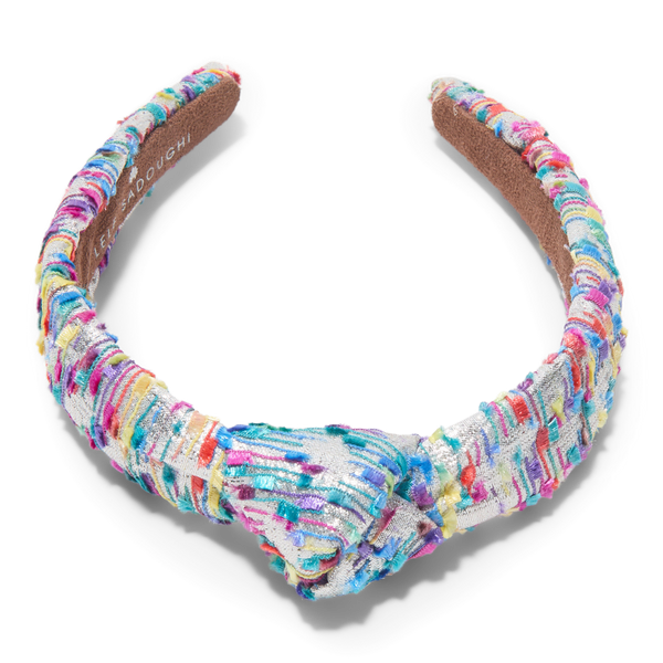 Lele Sadoughi Beaded Metallic Confetti Boucle Slim Knotted Headband #2