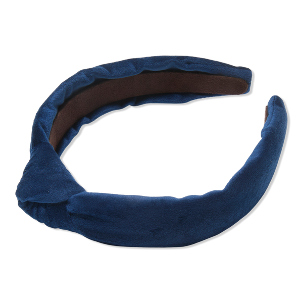 Lele Sadoughi Velvet Navy Slim Knotted Headband #1