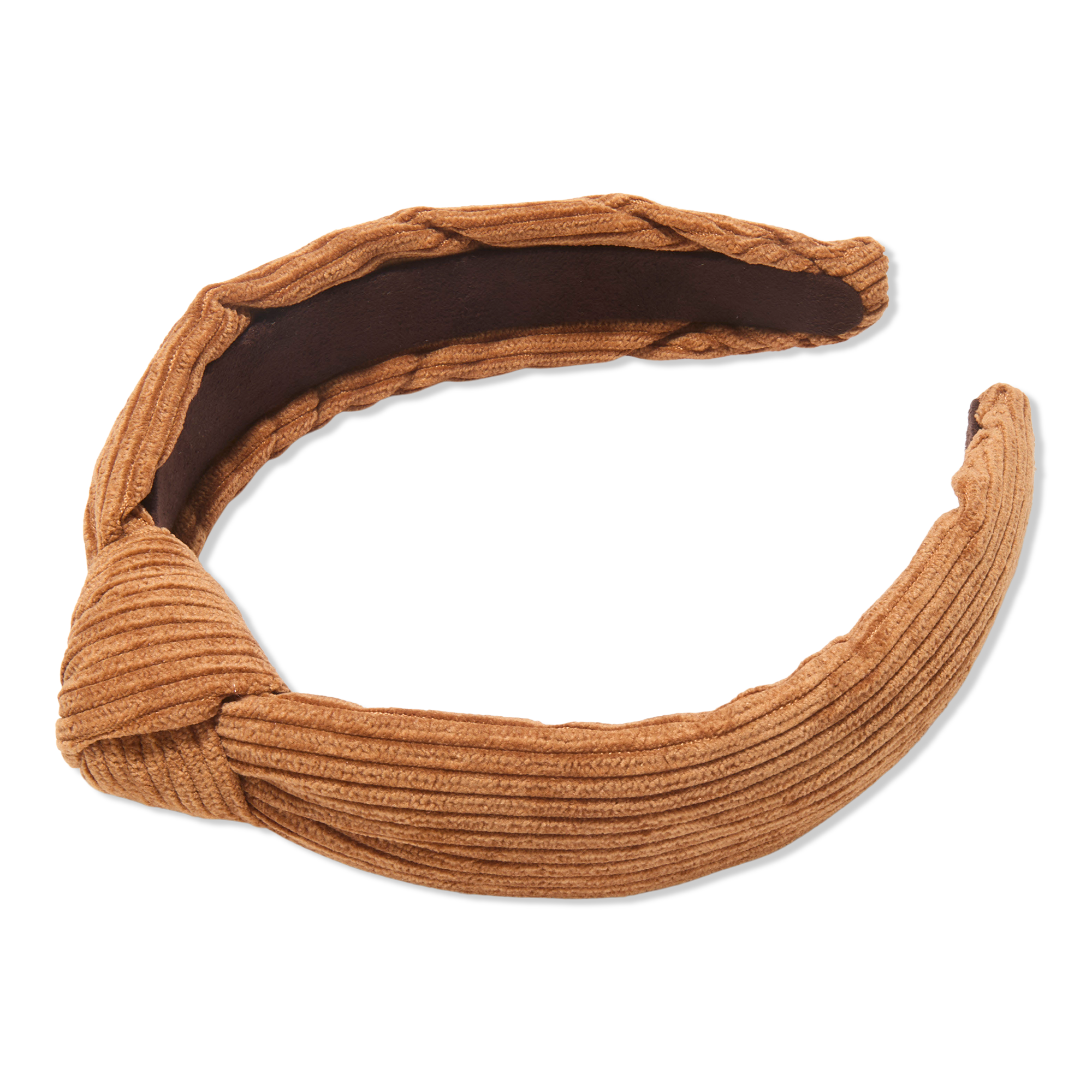 Lele Sadoughi Corduroy Camel Slim Knotted Headband #1