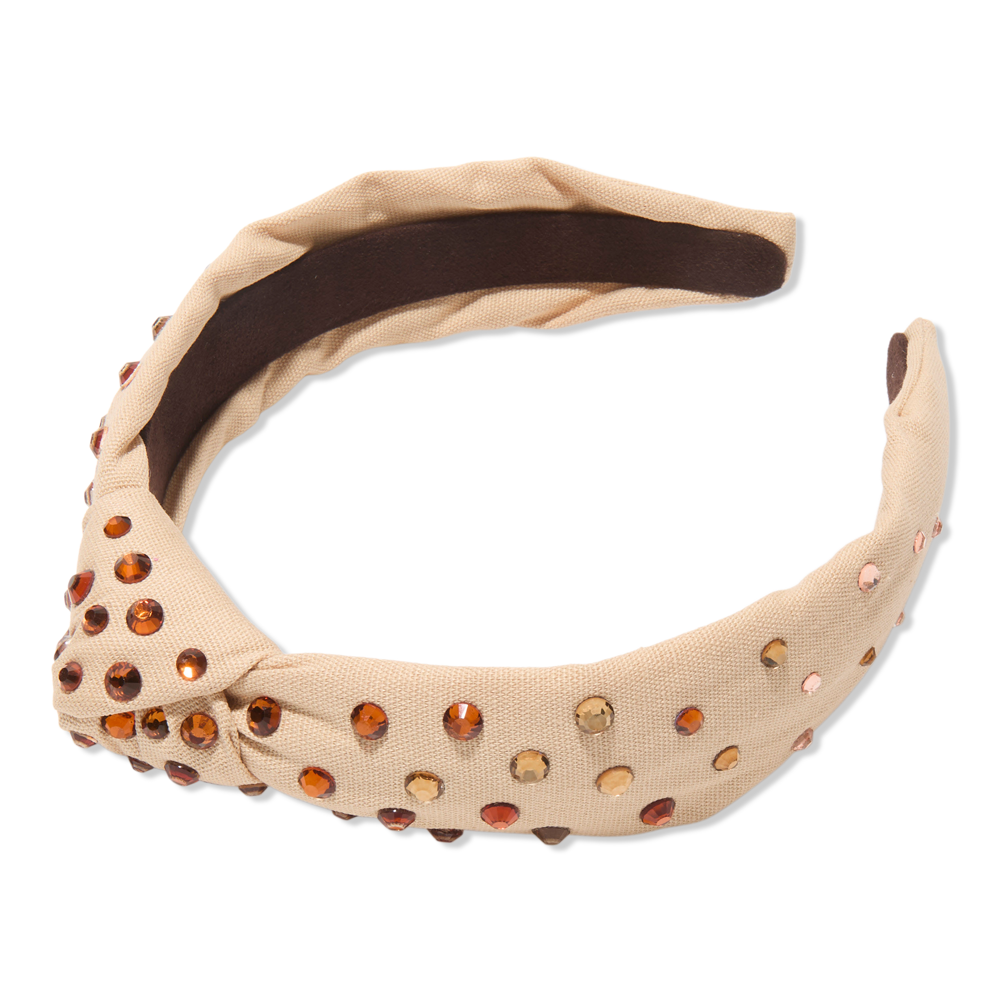Lele Sadoughi Gradient Crystal Caramel Slim Knotted Headband #1
