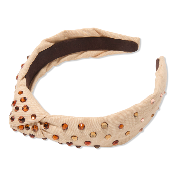 Lele Sadoughi Gradient Crystal Caramel Slim Knotted Headband #1