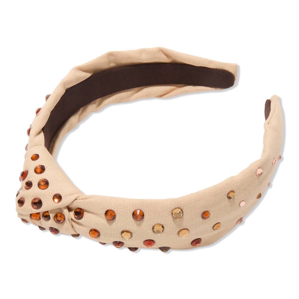 Lele Sadoughi Gradient Crystal Caramel Slim Knotted Headband - Gradient Crystal Caramel