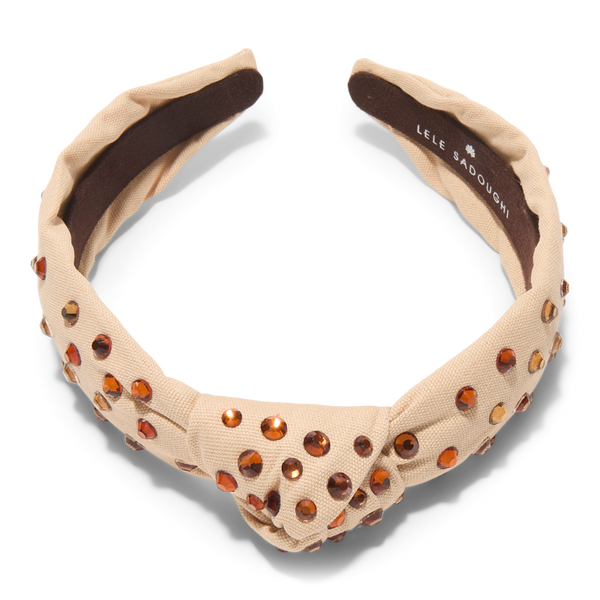 Lele Sadoughi Gradient Crystal Caramel Slim Knotted Headband #2