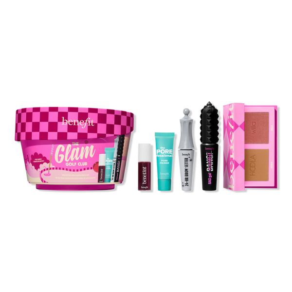 Benefit Cosmetics The Glam Golf Club Mini Full-Face Makeup Set Bestselling Travel-Size Essentials #1