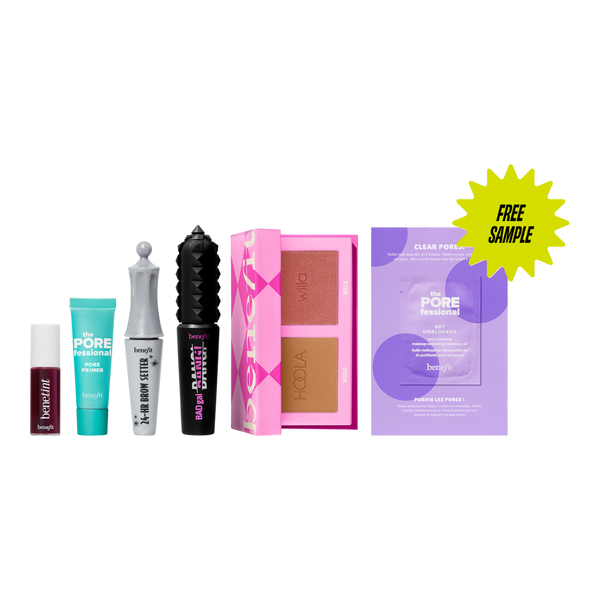 Benefit Cosmetics The Glam Golf Club Mini Full-Face Makeup Set Bestselling Travel-Size Essentials #7