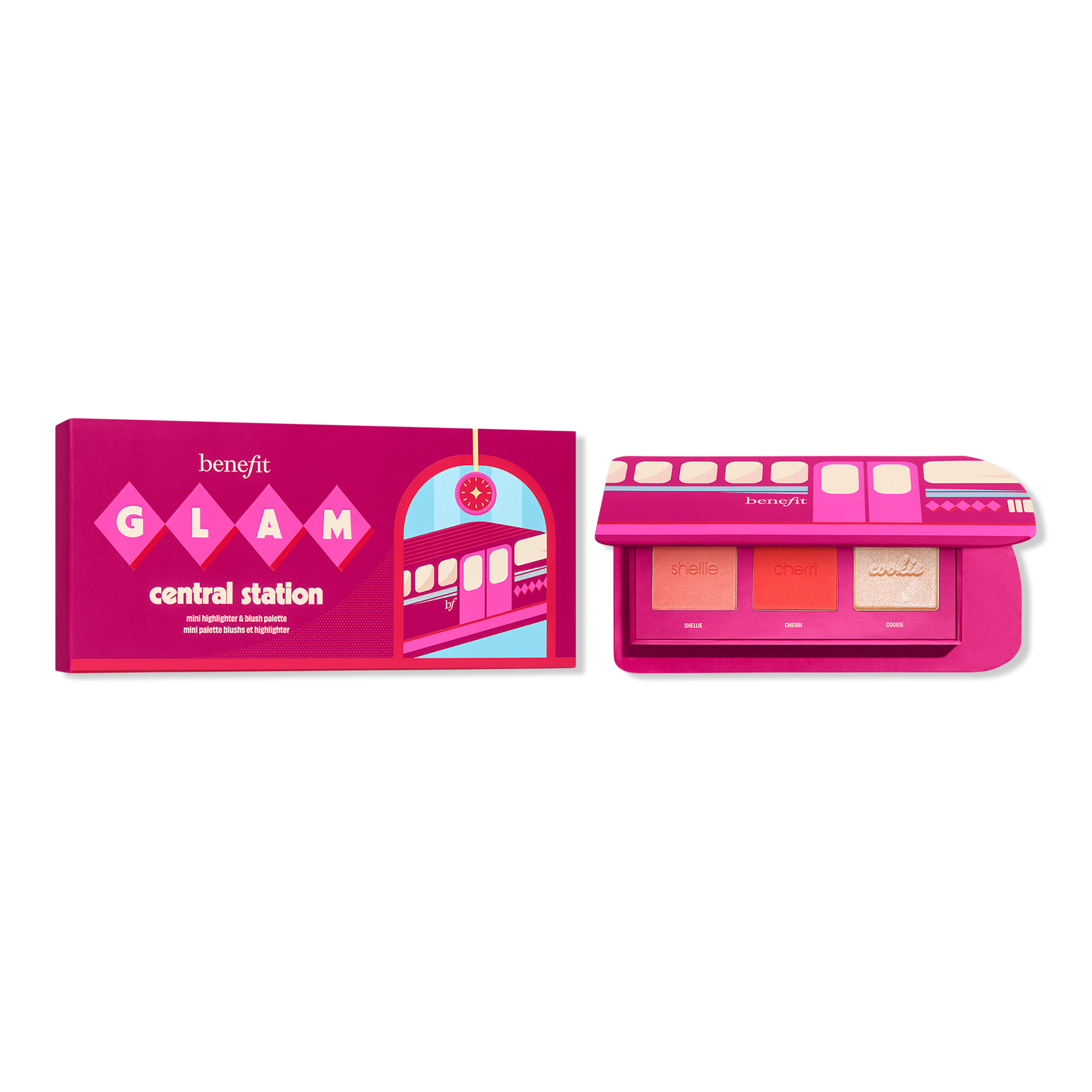 Подарочный набор Benefit Cosmetics Glam Central Station: мини-палетка румян и хайлайтера — фото 1
