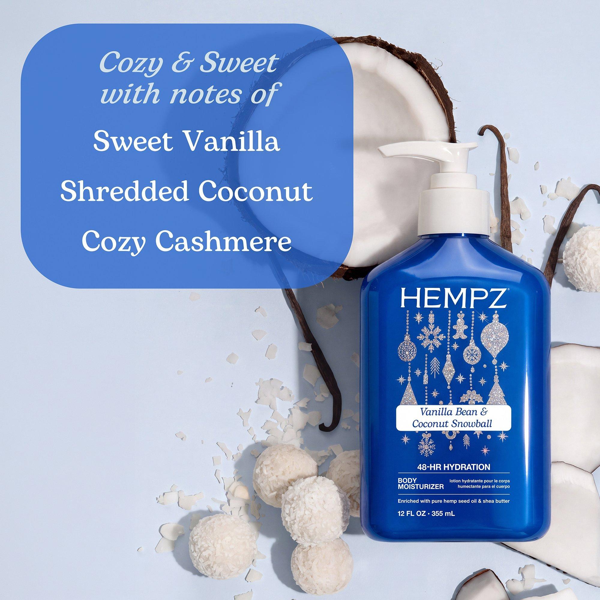Увлажняющий крем для тела Hempz с ванилью и кокосом Snowball, лимитированный выпуск — фото 2