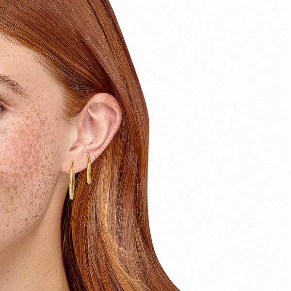 DUO Perfect Pairings 24KT Gold Plate 1/2" and 3/4" Hoop Set #2