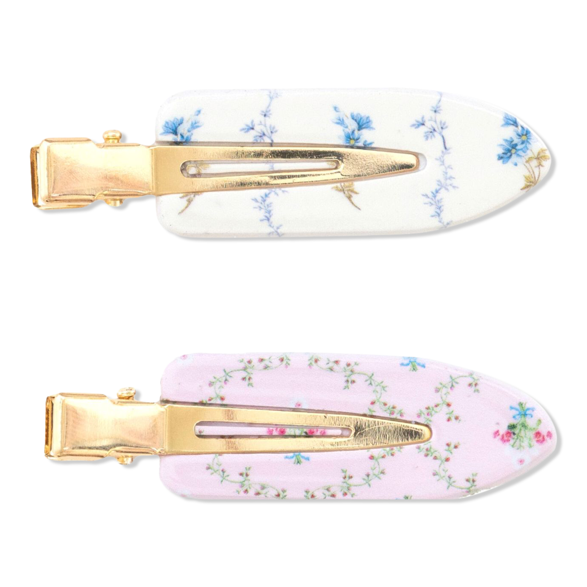 Wet Brush Wet Brush x Hill House Creaseless Clips- Bluebell Waltz/Pink Trellis #1