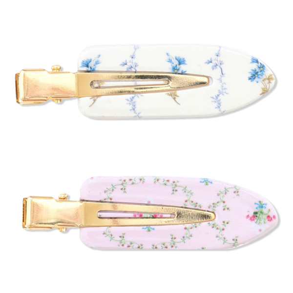 Wet Brush Wet Brush x Hill House Creaseless Clips- Bluebell Waltz/Pink Trellis #1