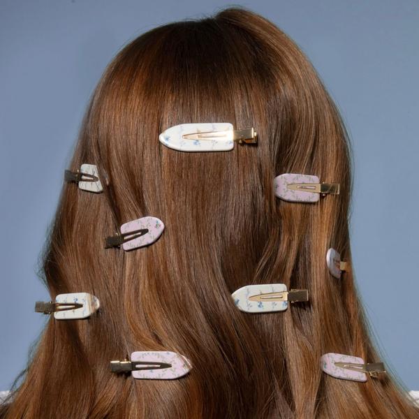 Wet Brush Wet Brush x Hill House Creaseless Clips- Bluebell Waltz/Pink Trellis #3