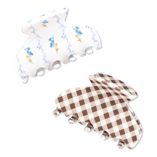 Wet Brush Wet Brush x Hill House Bluebell Waltz and Brown Gingham Small Claw Clips 2ct #1